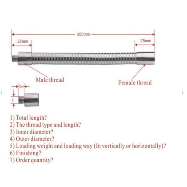 Galvanized Silicone Hose Gooseneck Flexible Bendable Tubing  300mm ZINC PLATED