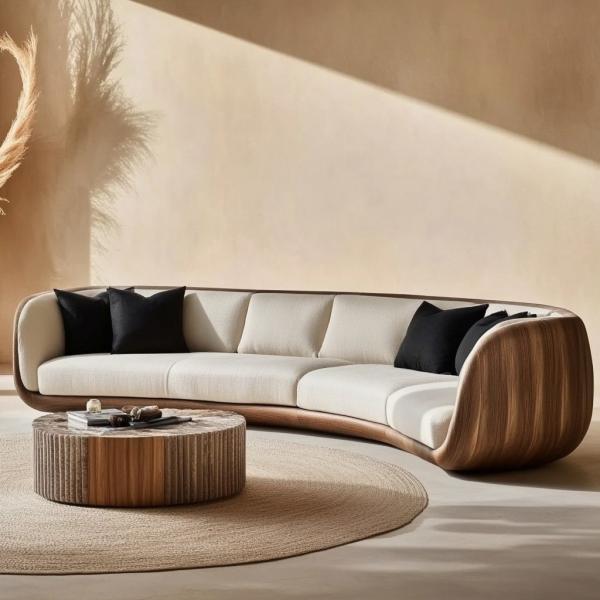 Modern White Sectional Sofa With Solid Wood Leg Perfect Addition To Home Living Room Furniture
