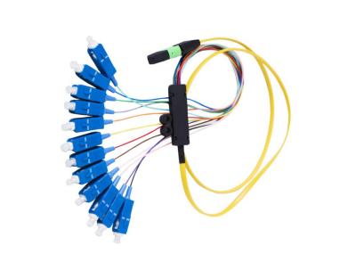 fibra óptica redonda lisa simples da telecomunicação de 12 núcleos, MPO - ligação em ponte da fibra óptica do SC