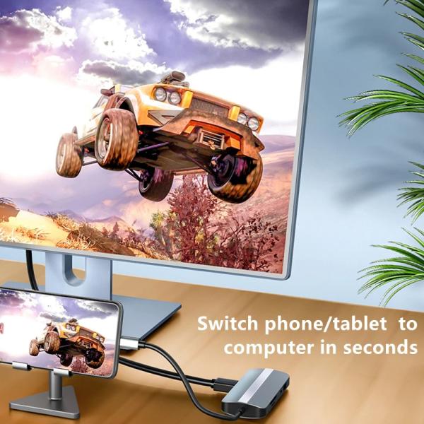 4K HDMI  9 In 1  USB- C Hub with USB 3.1  Multi Port Docking Station Adapter Mac Notebook