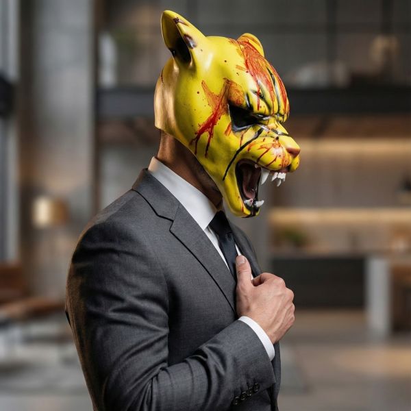 Creepy Cat Mask with Terrifying Design Premium Latex Material and Full Head Coverage for Halloween