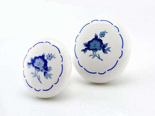 Black Kitchen Cupboard Ceramic Handles And Knobs 32mm Dia Round Porcelain Dresser Pulls