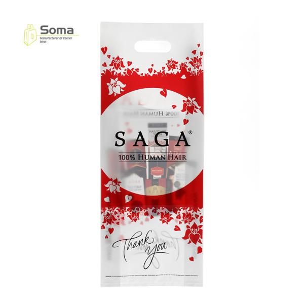 5 KG Shopping Printed Black Plastic Die Cut Handle Bag