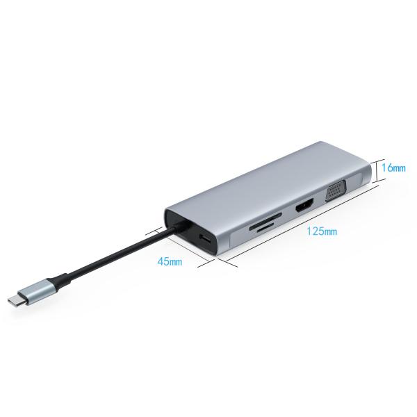 Быстрый алюминиевый многопортовый хаб HDMI и USB для улучшения подключения