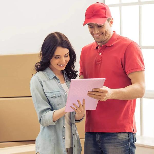 GDCX Small Pink Padded Envelope Bubble Mailers Custom Logo Pink Shipping Bags Bubble Mailers Light Pink Bubble Polymailers