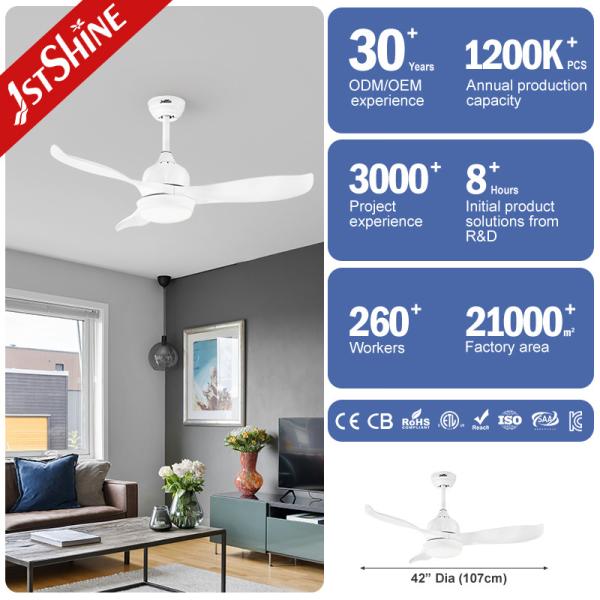 このシンプルなホワイト LED 天井扇風機とリモコンで家をアップグレードしてください