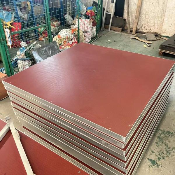 Adjustable Portable Stage Platform Modular System Square Red Finish Aluminum Alloy Stage