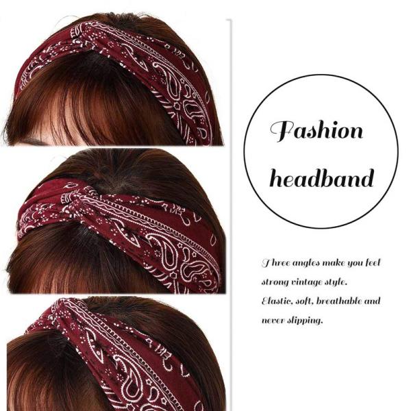 thick wide hair bands Cross knot bow elastic 6 color elastic headband for women's wiry hair accessories