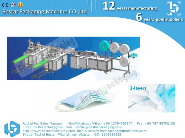 Automatic Non-woven surgical mask making machine, one-to-two plane