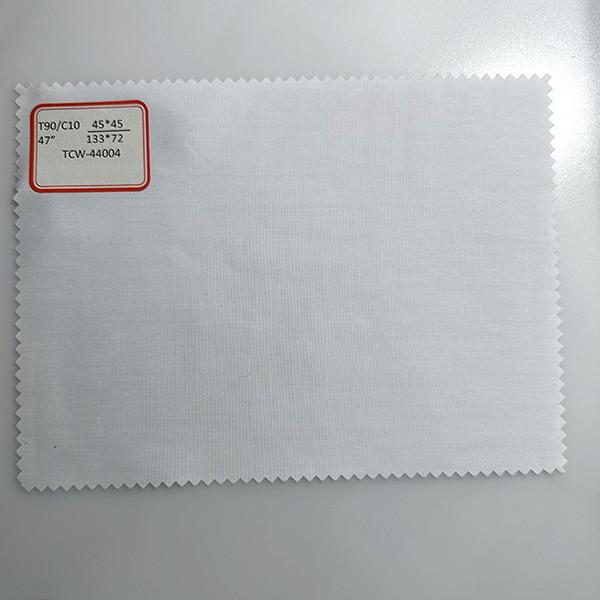 T90/C10 150CM Bleached Shirt Fabric Lining Pocket Fabric Plain Weave