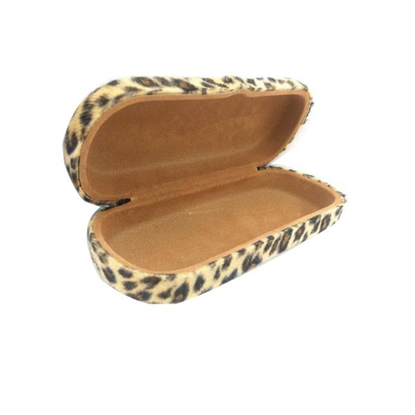 Hard Eyewear Case, Glasses Holder For Women, Girls, Teens- Faux Animal Fur, Jaguar