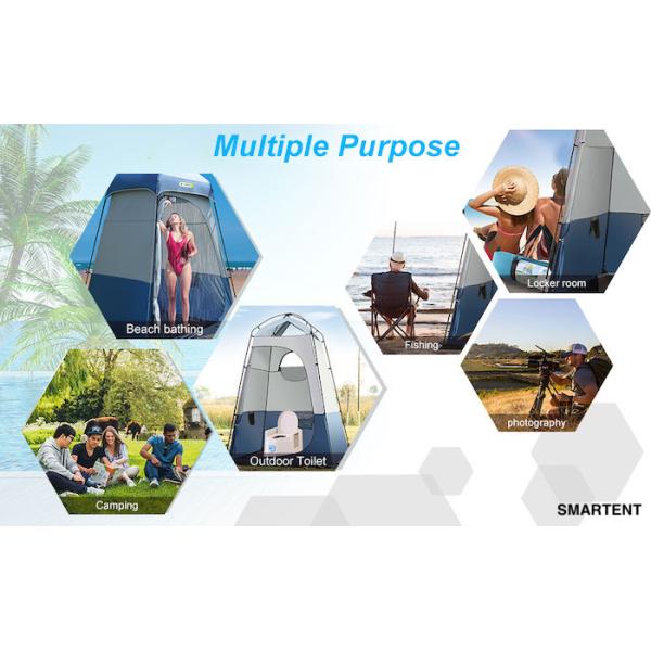 160*160*240CM Blue Waterproof 210T Polyester Pop Up Privacy Tents With UV Protection For Camping And Outdoor Events