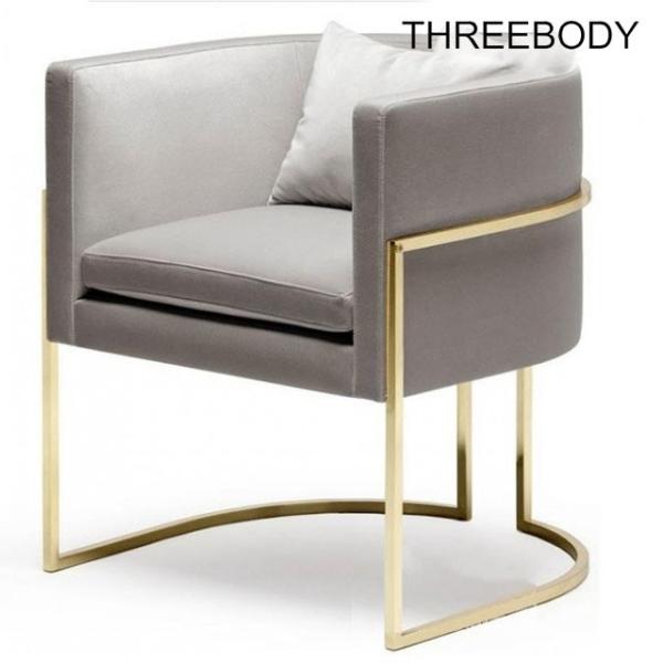 Stainless Steel Frame Office Reception Chairs , Comfy Bedroom Accent Chairs