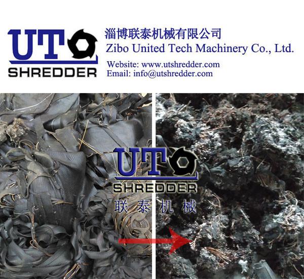tire cord fabric shredder/  rubber fabric shredder/ two shaft shredder/ two engines crusher/ impregnated fabric shredder