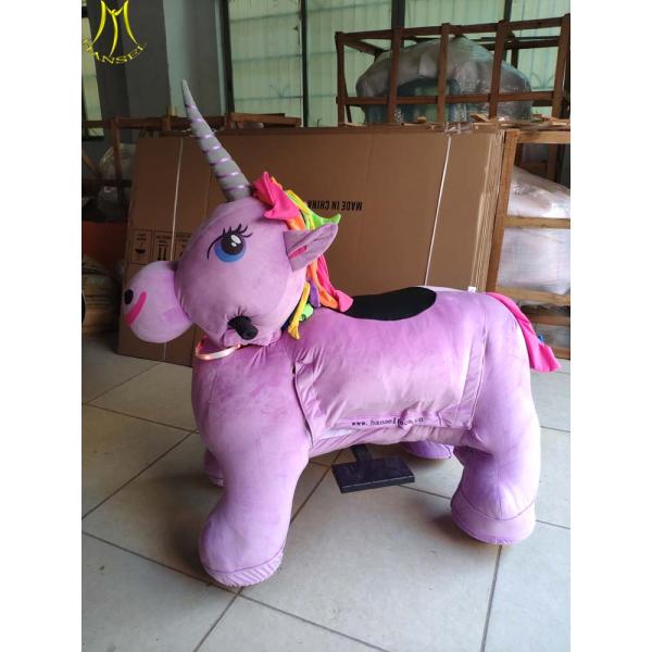 Hansel coin operated walking animal rides for mall motorized animal plush unicorn rides