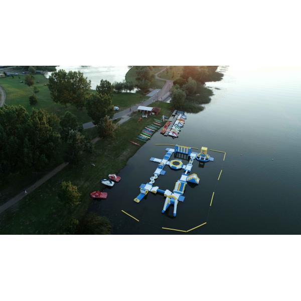 Hungary Inflatable Water Sports Park / Kids Blow Up Water Park For Lake