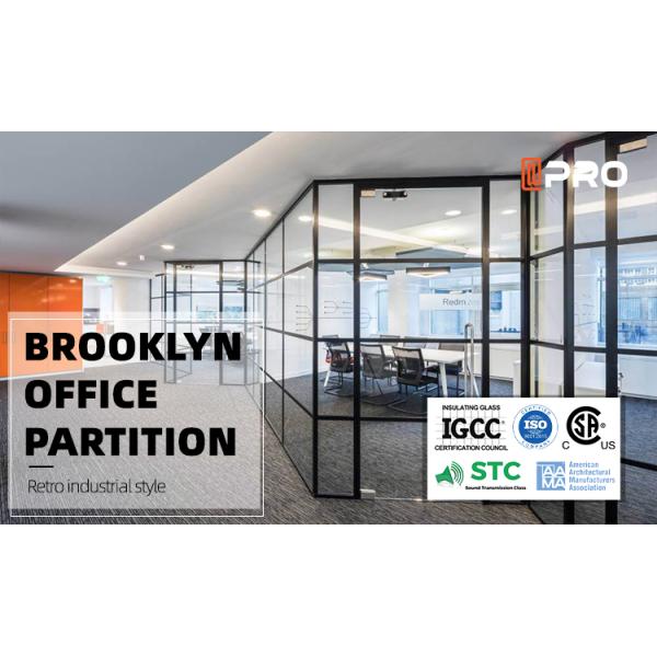 Customization Modern Office Partitions Room Soundproof Double Glass Wall Aluminium Frame System