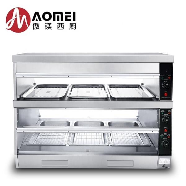 Vitrine de aquecimento de alimentos inoxidáveis elétricos com capacidade de 45 kg e temperatura ajustável