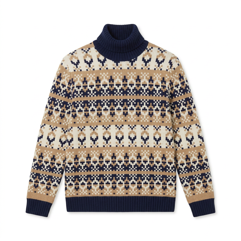 100% Merino Wool Men's Sweater Pullover with Breathable and Anti-Pilling Features