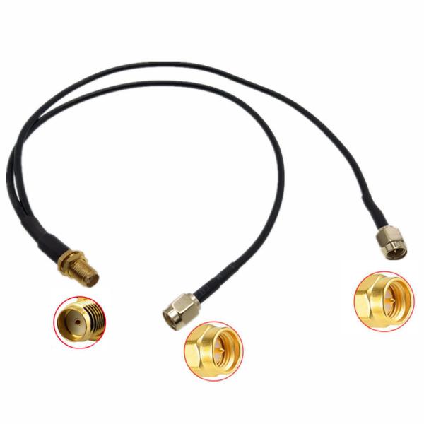 Homem de SMA à extensão fêmea RG316 RG174 RP 1 a 2 fêmeas masculinos da antena de Sma RF cabo