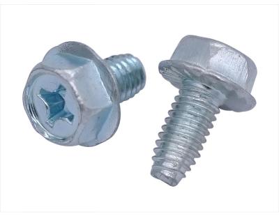 Phillips Drive Hex Head Flanged Thread Forming Screws Zinc Plated Swageform Screws