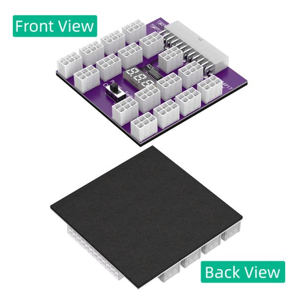 Mise à niveau de la version ATX Power Supply Breakout Board Avec 17 PCS ATX 6Pin connecteur d'alimentation pour l'extraction d'ETH / Bitcoin
