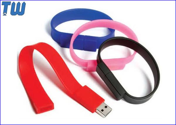 Colorful Easy to Carry Silicon Wristband Thumb Drives 2GB 4GB for Gifts with Logo Printing