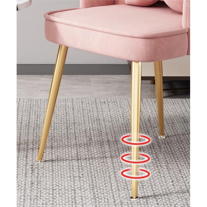 Nordic Luxury Velvet Upholstered Living Room Petal Dining Chair Bedroom  Makeup Chair Nail Chair Salon Furniture