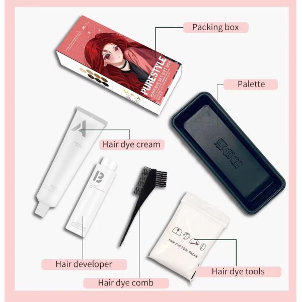 Factory Price  Permanent Home Hair Dye Ammonia Free Hair Color Kit Wholesale from Reliable Hair Dye Factory