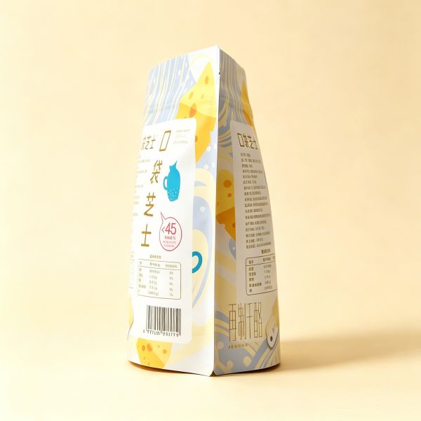 OEM Custom Printed Milk Snack Pouch Bag - Matte Stand-Up Bag for Cheese & Dairy Products