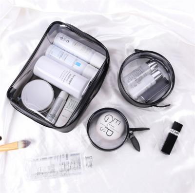 Portable 3 Piece Clear Plastic Cosmetic Bags Good Stability Every Size Available