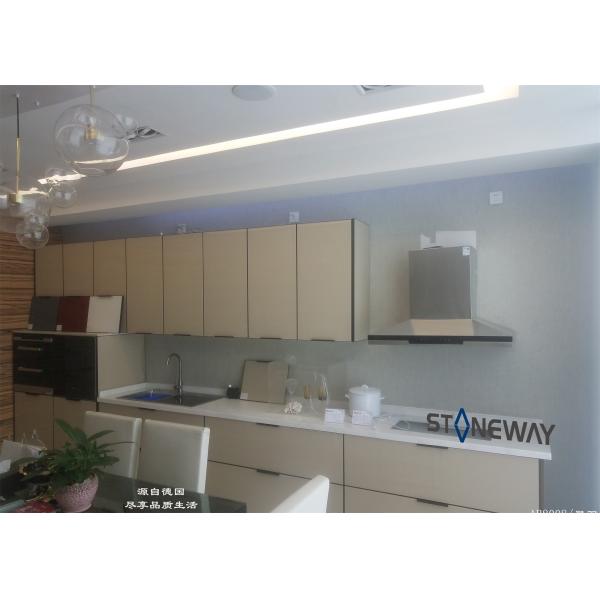 Heat Resistance Solid White Quartz Countertops , Engineered Quartz Tile