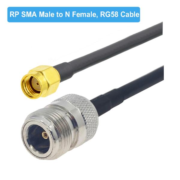 RF Coaxial Automotive Wiring Harness RG-58 Coaxial Cable N Type To SMA 15cm 50cm 1m 2m