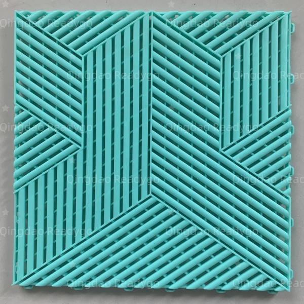 Rib Self-Draining warehouse plastic flooring Garage floor tiles interlocking grid floor