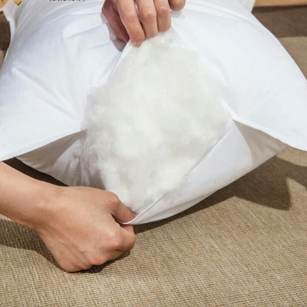 White Hotel Quality Feather Pillows Customized With Woven Technics