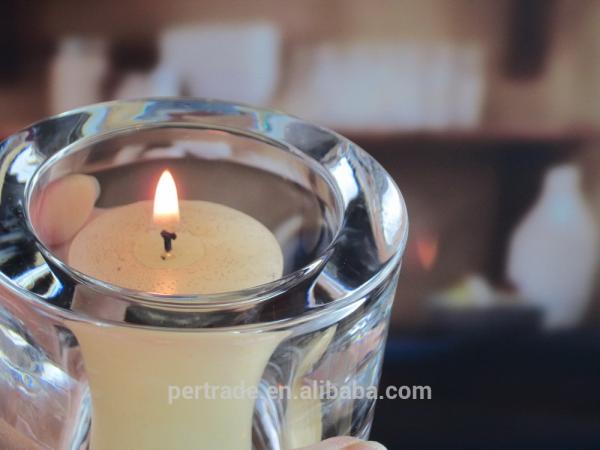 Castiçais de vidro do cilindro da parede grossa para a decoração da tabela