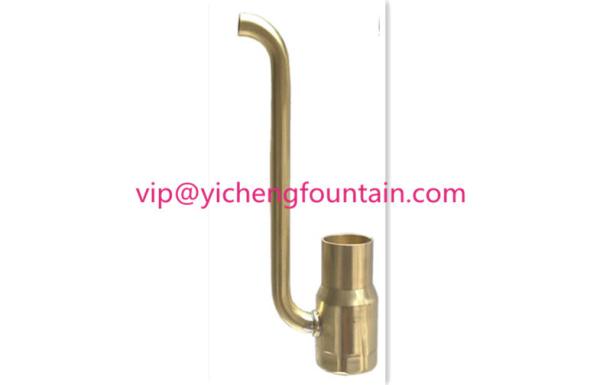 Brass Material Golden Gushing Bubble Spray Fountain Nozzle Heads With Outlet Tube