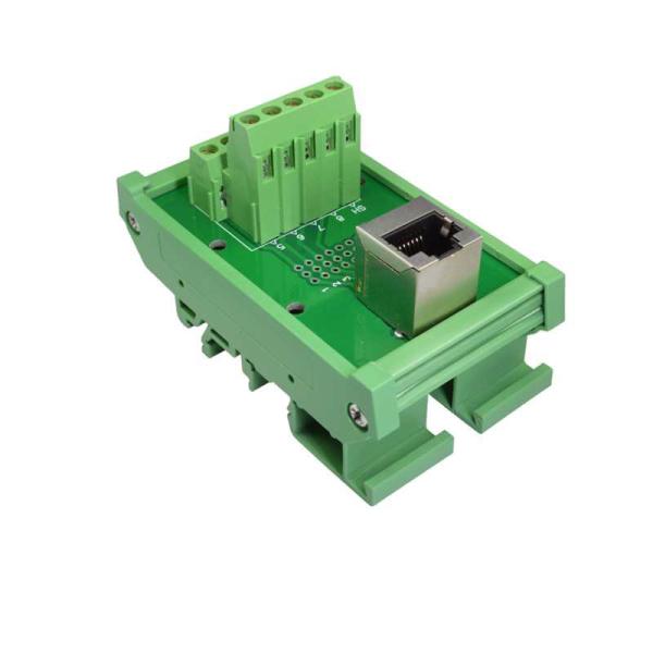 Network RJ45 Jack Dual Connectors to Screw Terminal Blocks Breakout Board Adapter Din Rail