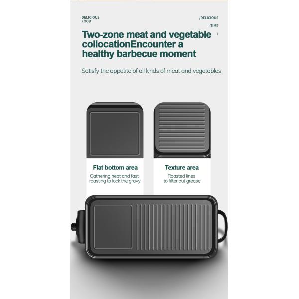 Smokeless Electric Grills Griddles Skillets 1500W 3-10 People