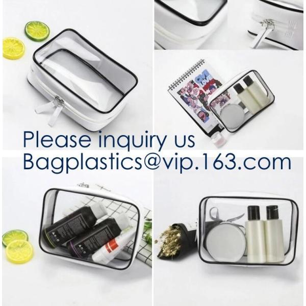 Small Clear PVC Waterproof Bag with Zipper Closure, Mini Portable Transparent Plastic Organizer Pouch for Cosmetic, Make