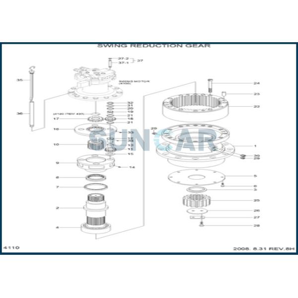 Уплотнение вала уплотнения масла XKAQ-00138 XKAQ00138 для Hyundai R290LC-7 R305LC-7