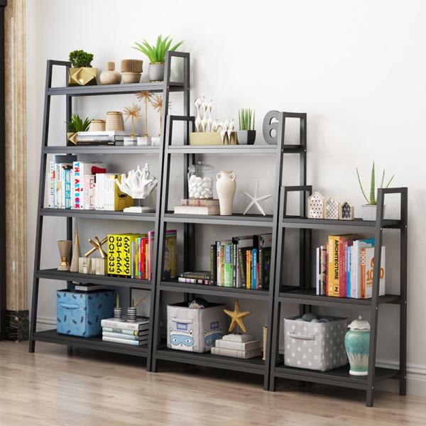 Industrial Metal And Wood Book Shelves for Library Living Room