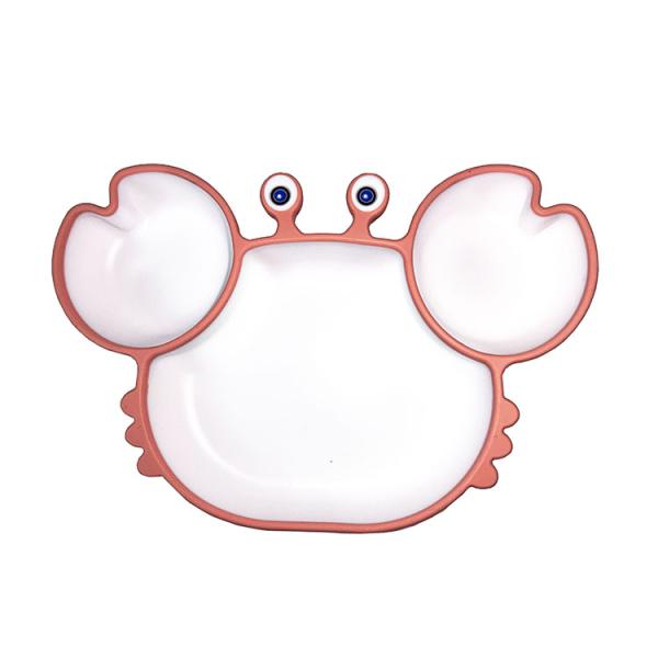 Crab Shape Silicone Suction Bowl Divided Eco Friendly Food Grade For Babies