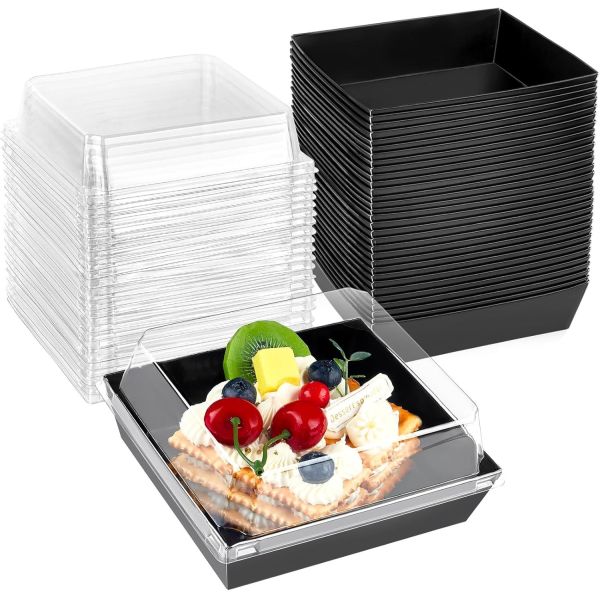 Charcuterie Boxes With Clear Lids, Pack Pink Bakery Boxes, Cookie Boxes, Small Treat Boxes For Pastry, Sandwich, Cupcakes, Strawberries, Dessert To Go Containers