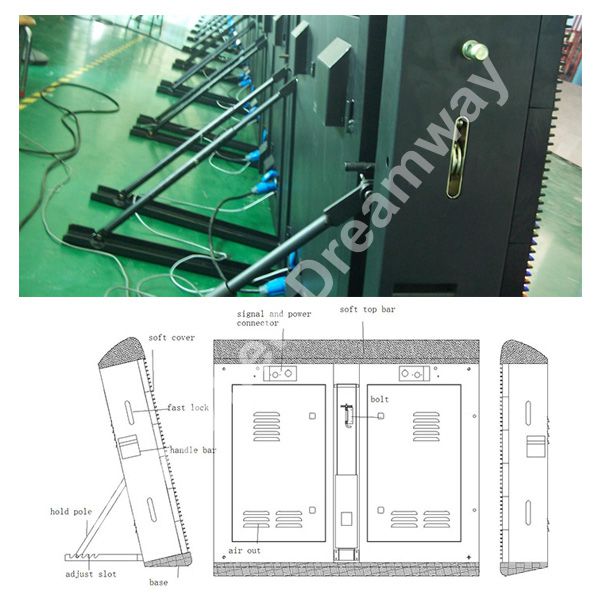 Static Perimeter P 16mm LED Display Billboard Adjustable standing with 2R1G1B Epistar LED