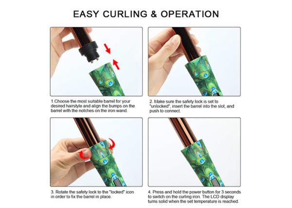Private Label Interchangeable Curling Iron Set 1 Hour Auto Shut Off For Salon