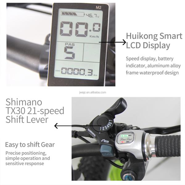 High Power 17.5AH Battery Electric Bike with Front Hub Motor and Aluminum Alloy Frame
