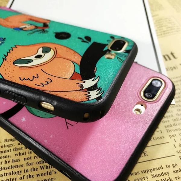 PC+TPU Silk Grain Folivora Play on the Tree Images Cell Phone Case Cover For iPhone 7 6s Plus