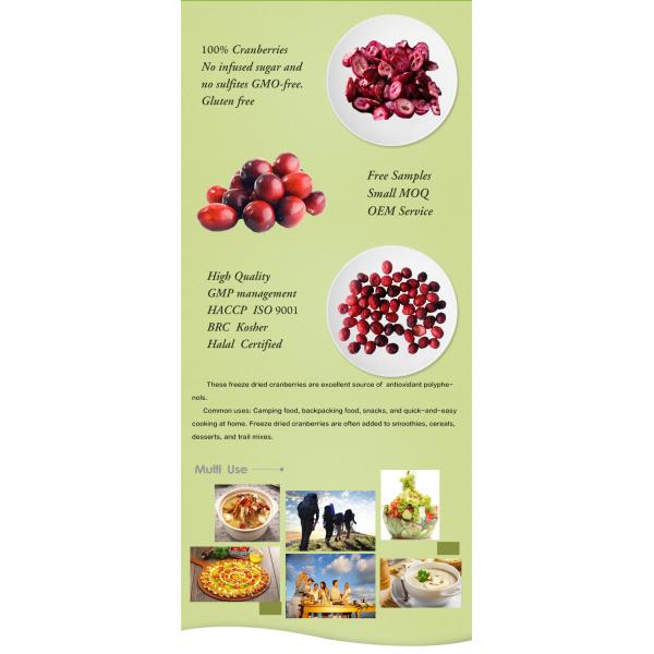 Healthy snack food dried fruit freeze dried cranberry with free sample