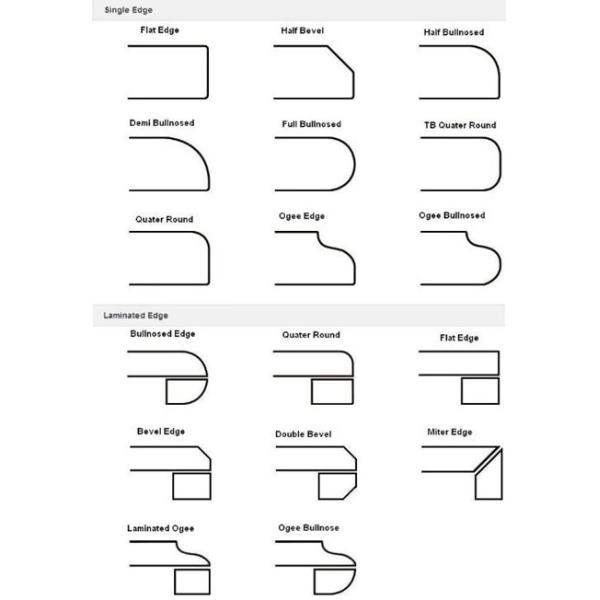 Pure White Quartz Bathroom Vanity Tops Eased / Other Edge Optional